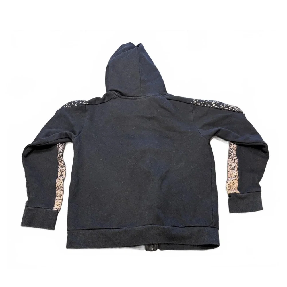 PUMA Kids XL(16) Full Zip Hoodie Black Gold Accents Sporty Athleisure Sweatshirt